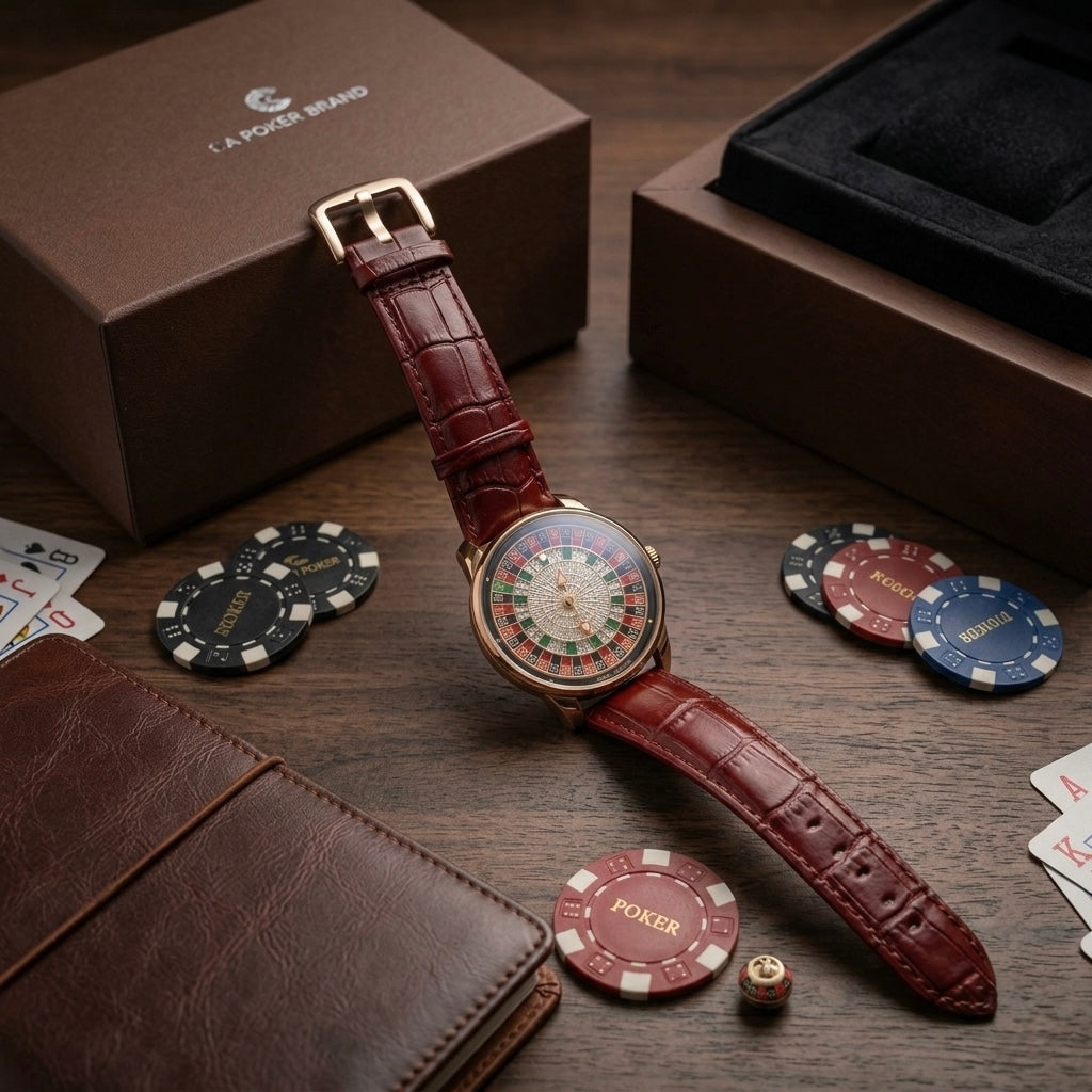 Brown  Luxury Roulette Casino Style Watch