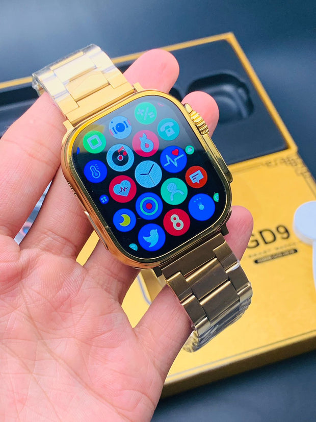 Ultra GD9 24K Gold Casing Smartwatch – Bluetooth Calling – Golden Straps image 27