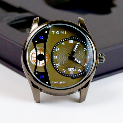 Tomi – FaceGear – Dual Strap –Black Bazel with Dark Grey Dial image 0