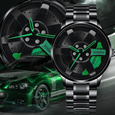 Original allroy rim Watch Black Chain with Green dial image 0