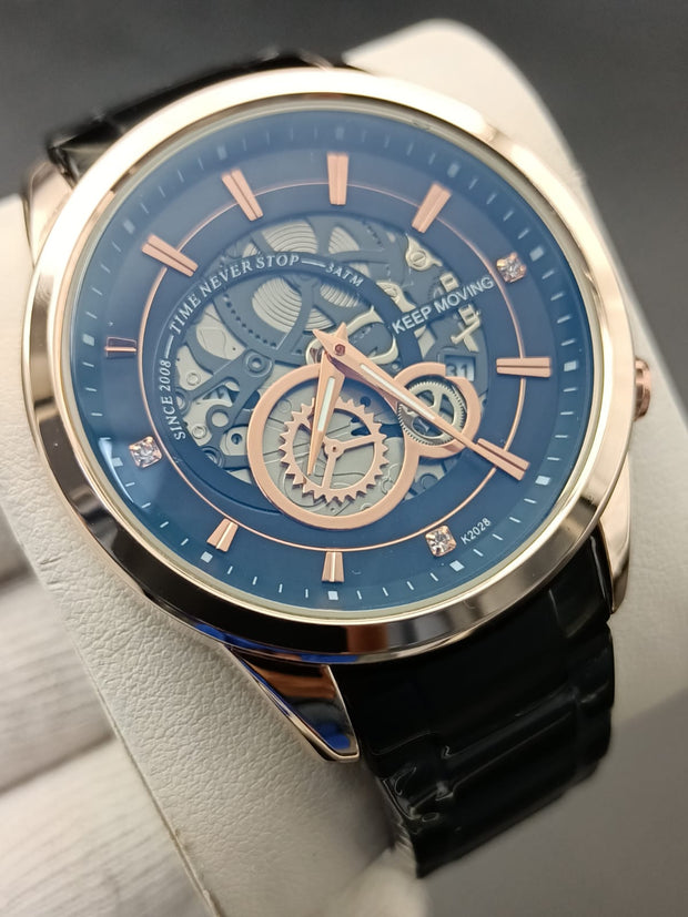 Original Keep Moving Down Sec working Watch Black Gold colour image 4