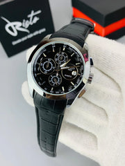 T.Chronograph  Watch Black Belt  white Dial