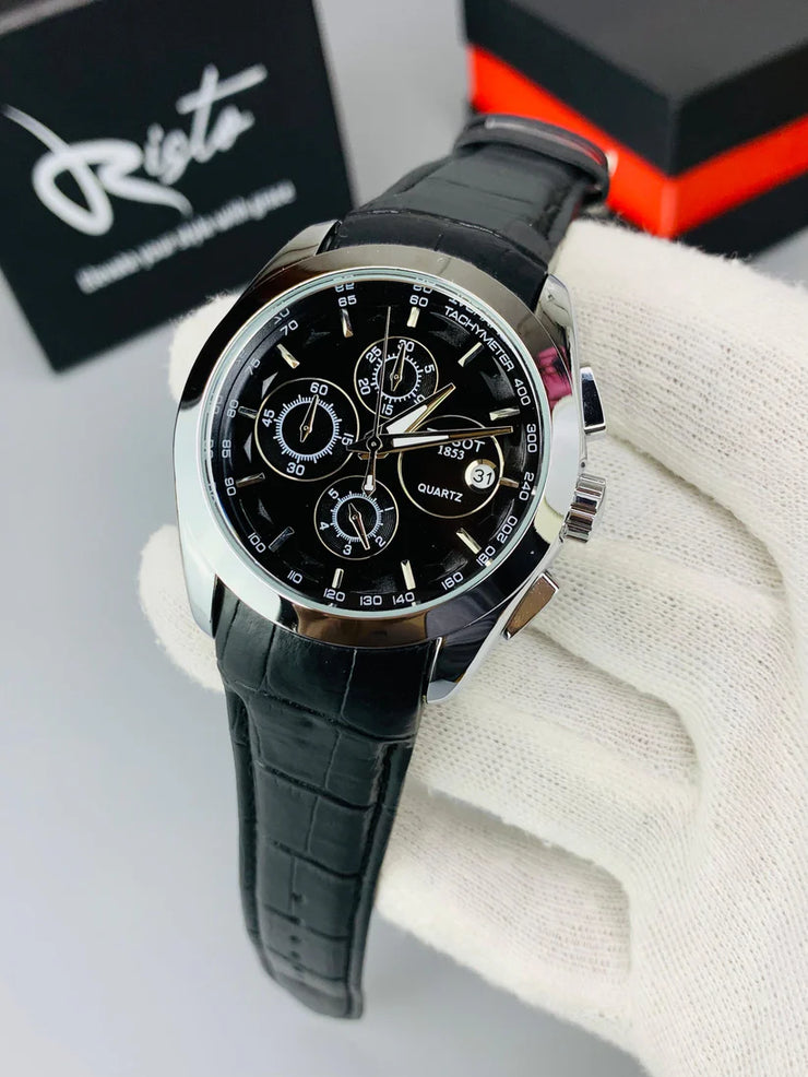 T.Chronograph  Watch Black Belt  white Dial