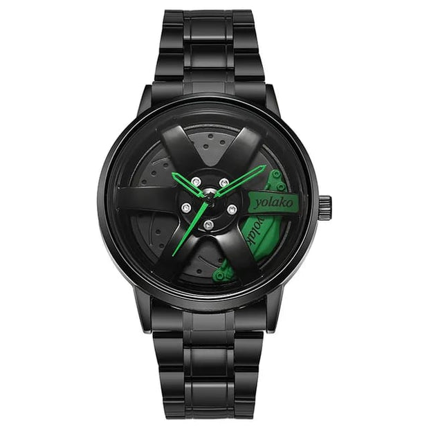 Original allroy rim Watch Black Chain with Green dial image 1