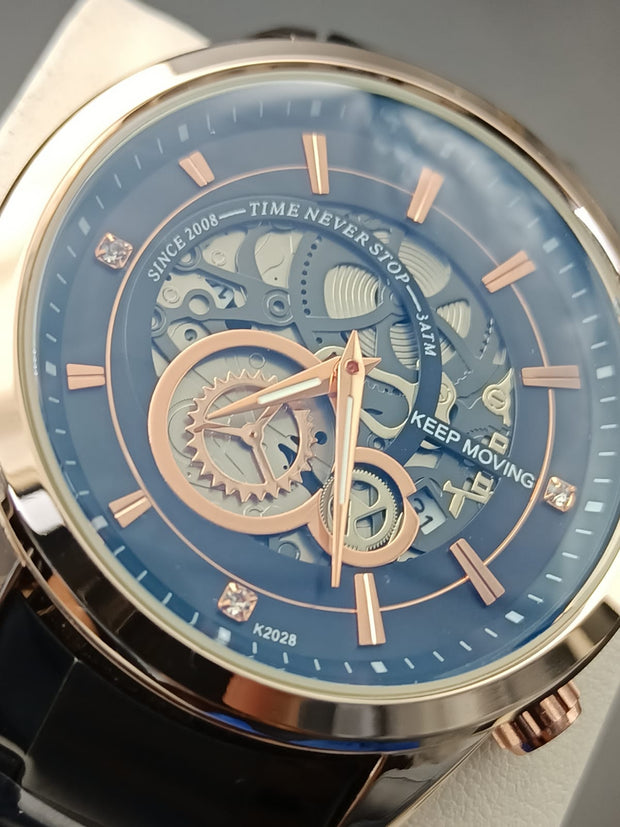 Original Keep Moving Down Sec working Watch Black Gold colour image 7