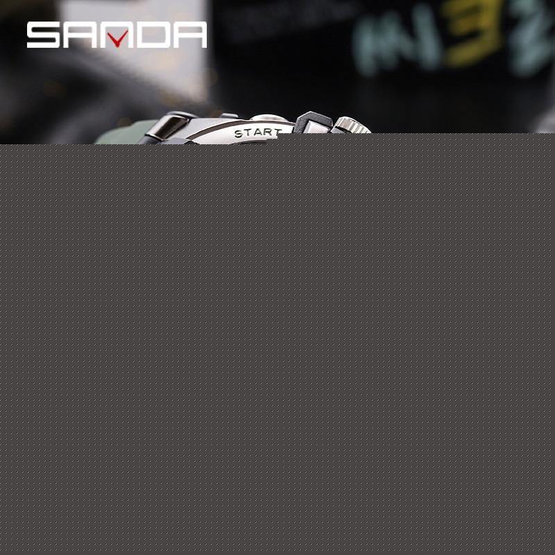 Original Sanda Sport Watch Sliver Bazel With Green belt image 0