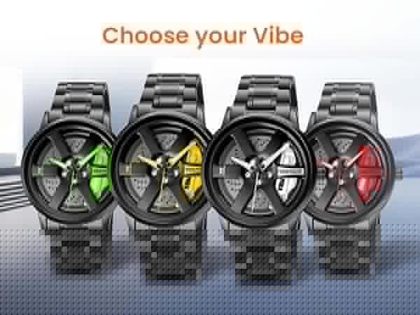 SKM  Watch BLACK CHAIN WITH BLUE PEDAL image 2
