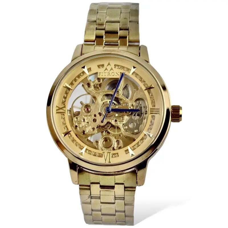 Skeleton Automatic Watch Golden  Chain  With  golden Dial image 0