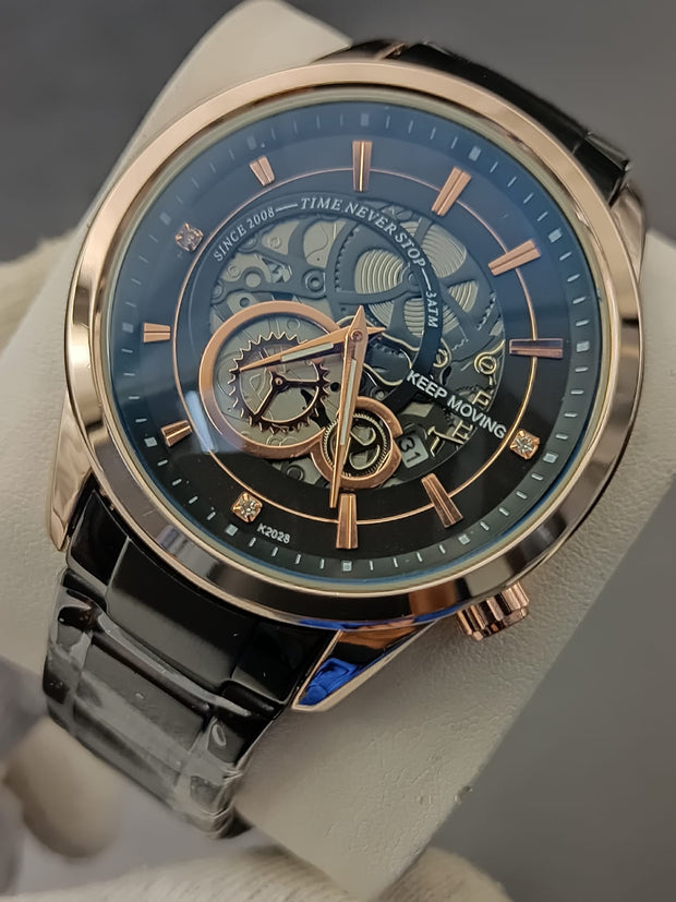 Original Keep Moving Down Sec working Watch Black Gold colour image 5
