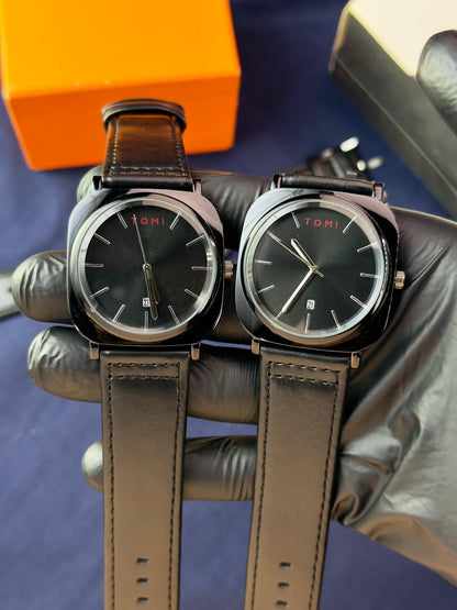 TOMI T-084 Men’s Quartz Watch with Date – Premium Leather Strap Luxury Wrist Watch for Men in Pakistan