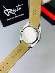 T.Chronograph  Watch Brown Belt Golden  white Dial