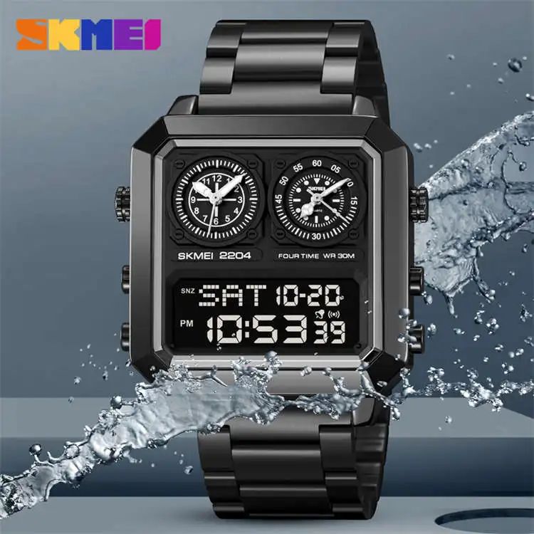 SKM Three Machine Watch Black Colour image 1