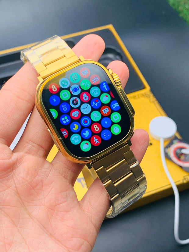 Ultra GD9 24K Gold Casing Smartwatch – Bluetooth Calling – Golden Straps image 28