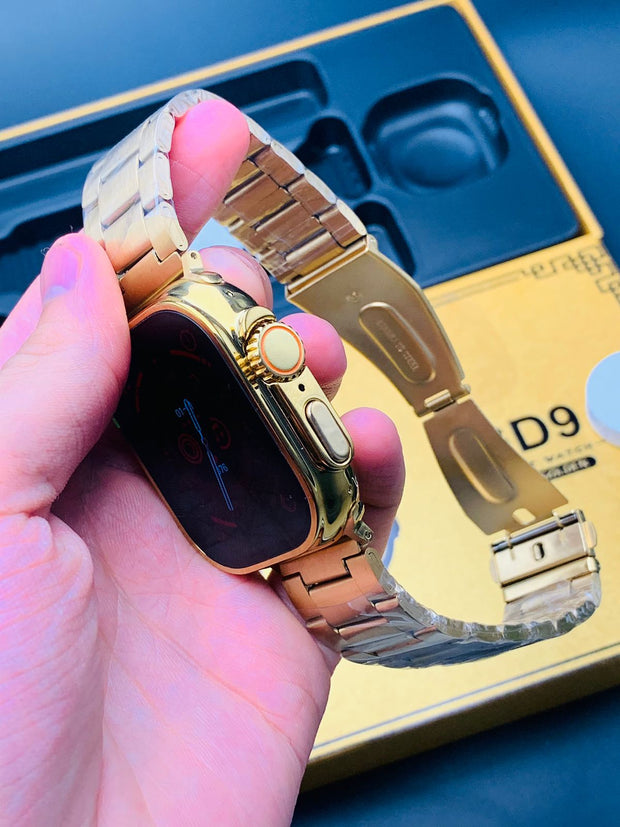 Ultra GD9 24K Gold Casing Smartwatch – Bluetooth Calling – Golden Straps image 13