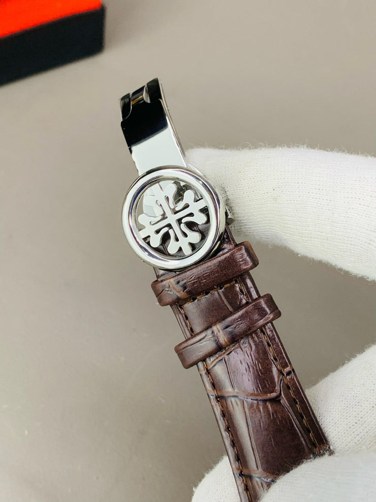 Phatek.P Brown Belt with Brown Dial with Butterfly Lock