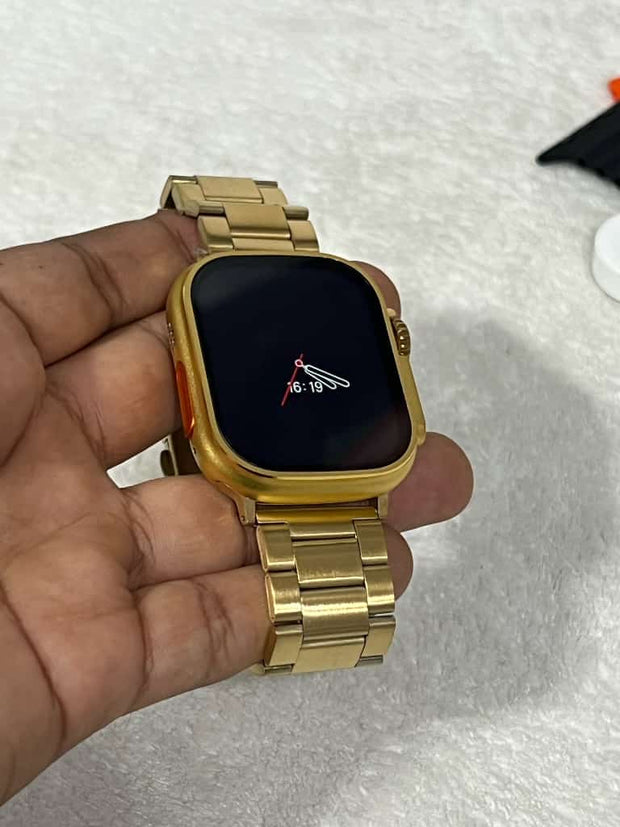 Ultra GD9 24K Gold Casing Smartwatch – Bluetooth Calling – Golden Straps image 2