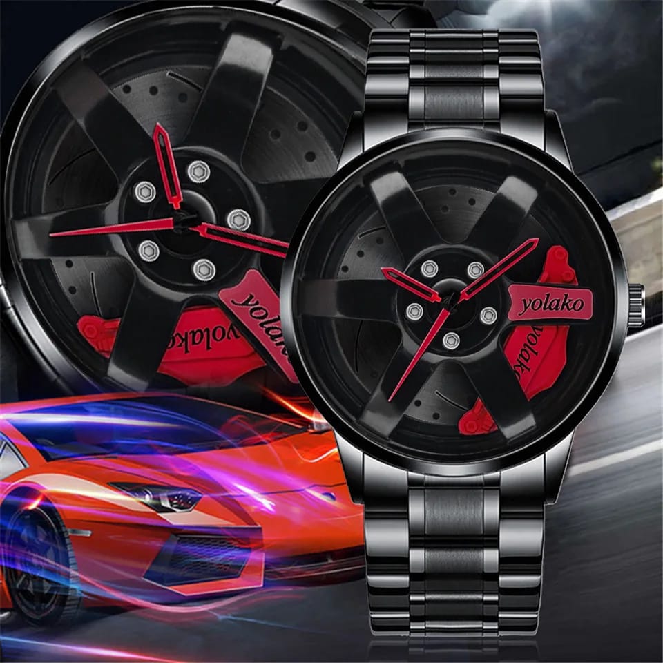 Original allroy rim Watch Black Chain with Red dial image 0