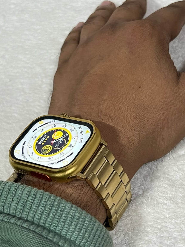 Ultra GD9 24K Gold Casing Smartwatch – Bluetooth Calling – Golden Straps image 1