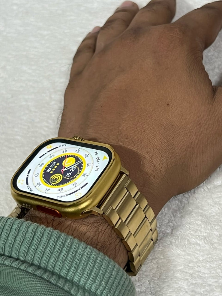 Ultra GD9 24K Gold Casing Smartwatch – Bluetooth Calling – Golden Straps image 1