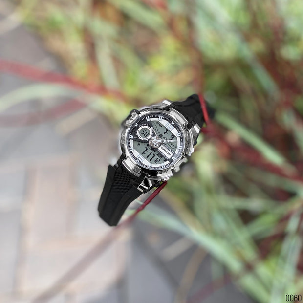 Original Sanda Sport Watch Sliver Dial With Black belt image 2