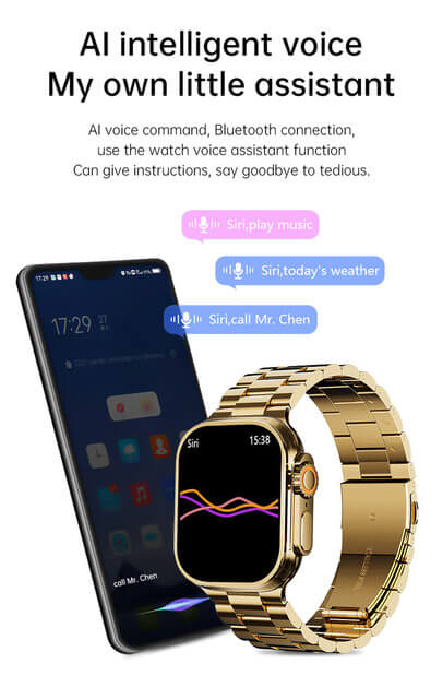 Ultra GD9 24K Gold Casing Smartwatch – Bluetooth Calling – Golden Straps image 6