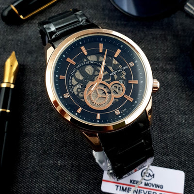 Original Keep Moving Down Sec working Watch Black Gold colour image 0