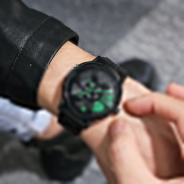 Original allroy rim Watch Black belt with Yellow dial image 8