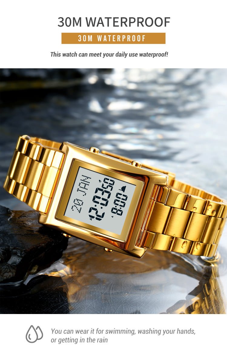 Original SKM Qibla Watch Square Gold  Colour image 3