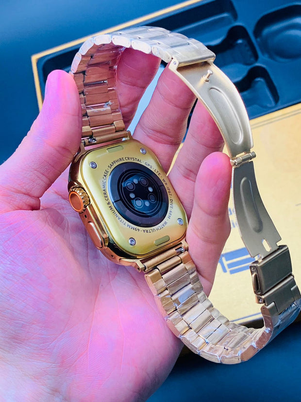 Ultra GD9 24K Gold Casing Smartwatch – Bluetooth Calling – Golden Straps image 11